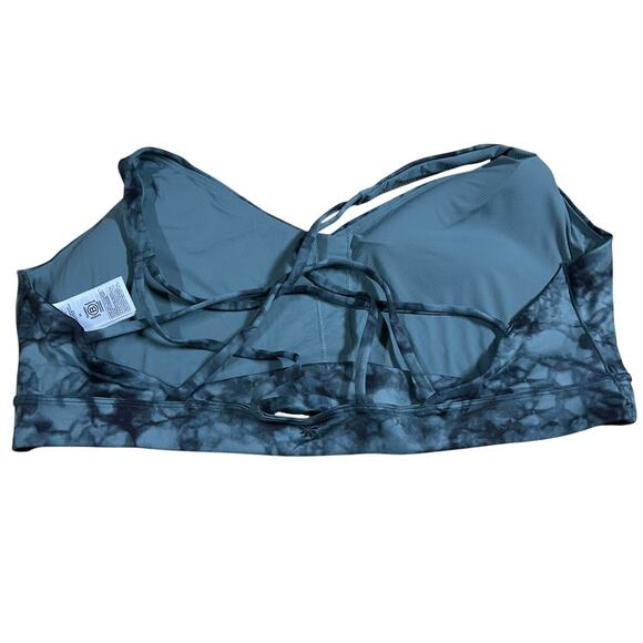 Athleta Solace Bra in Powervita D-DD Blue Marble Women's Sz 3X New Without Tags - Picture 3 of 7